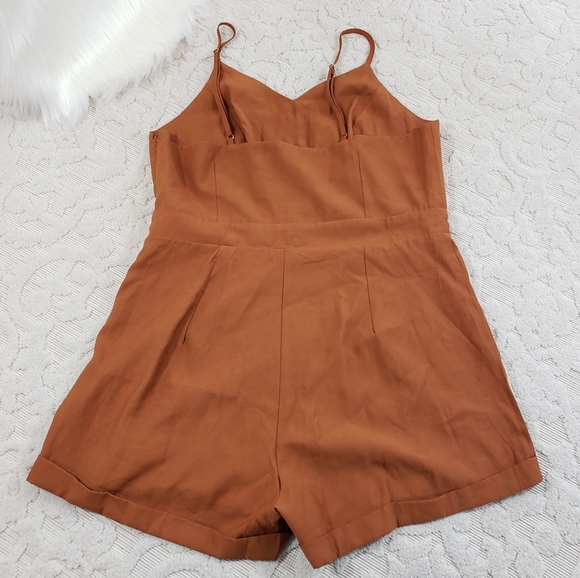 Shein Curve burnt orange summer romper - Picture 2 of 9